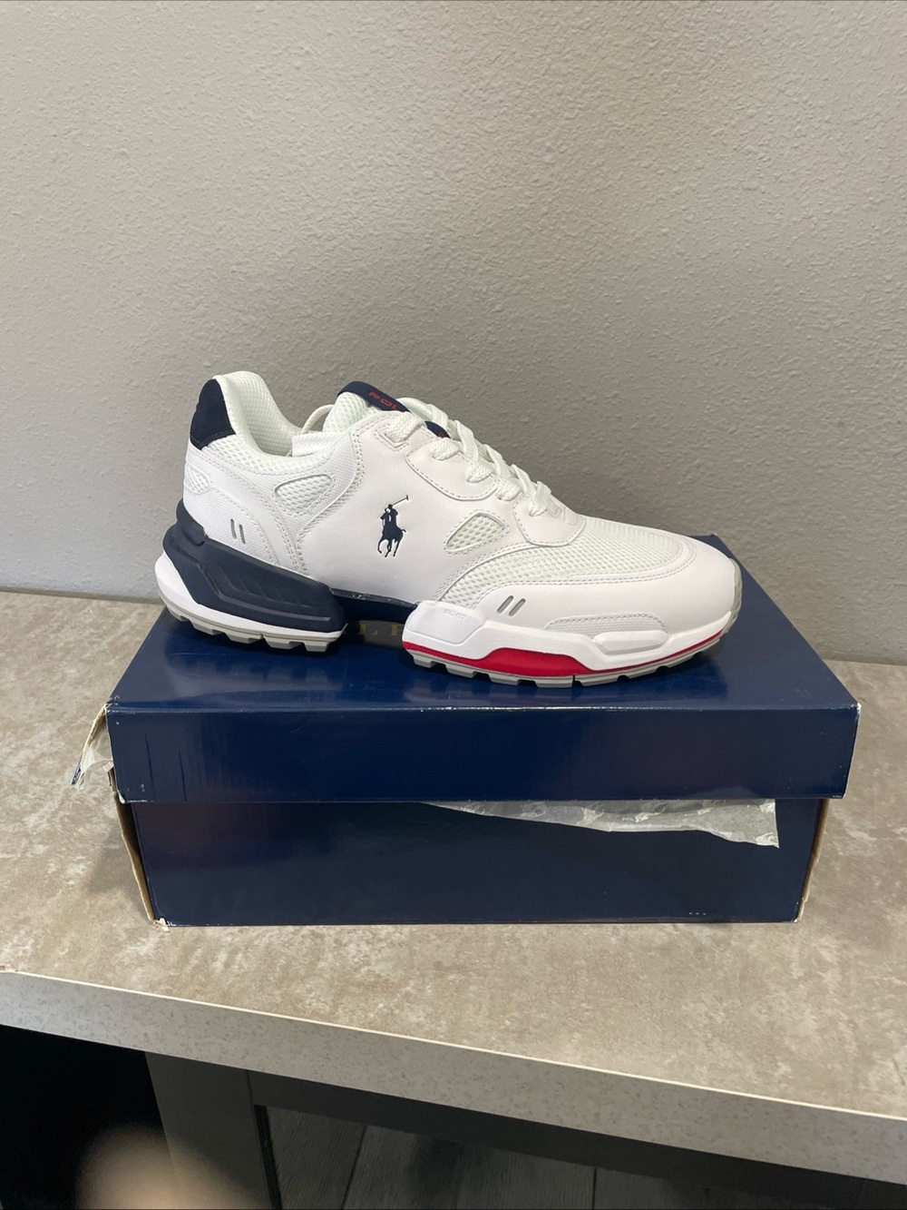 Polo Ralph Lauren JGR PP-SK-ATH Athletic Shoes White/Multi, Size 10